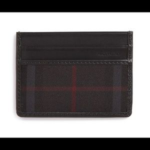 Authentic Burberry Black Check Card Case
